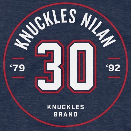 Knuckles Nilan 30 "Badge T" - Unisex Short Sleeve TShirt, Heather Navy