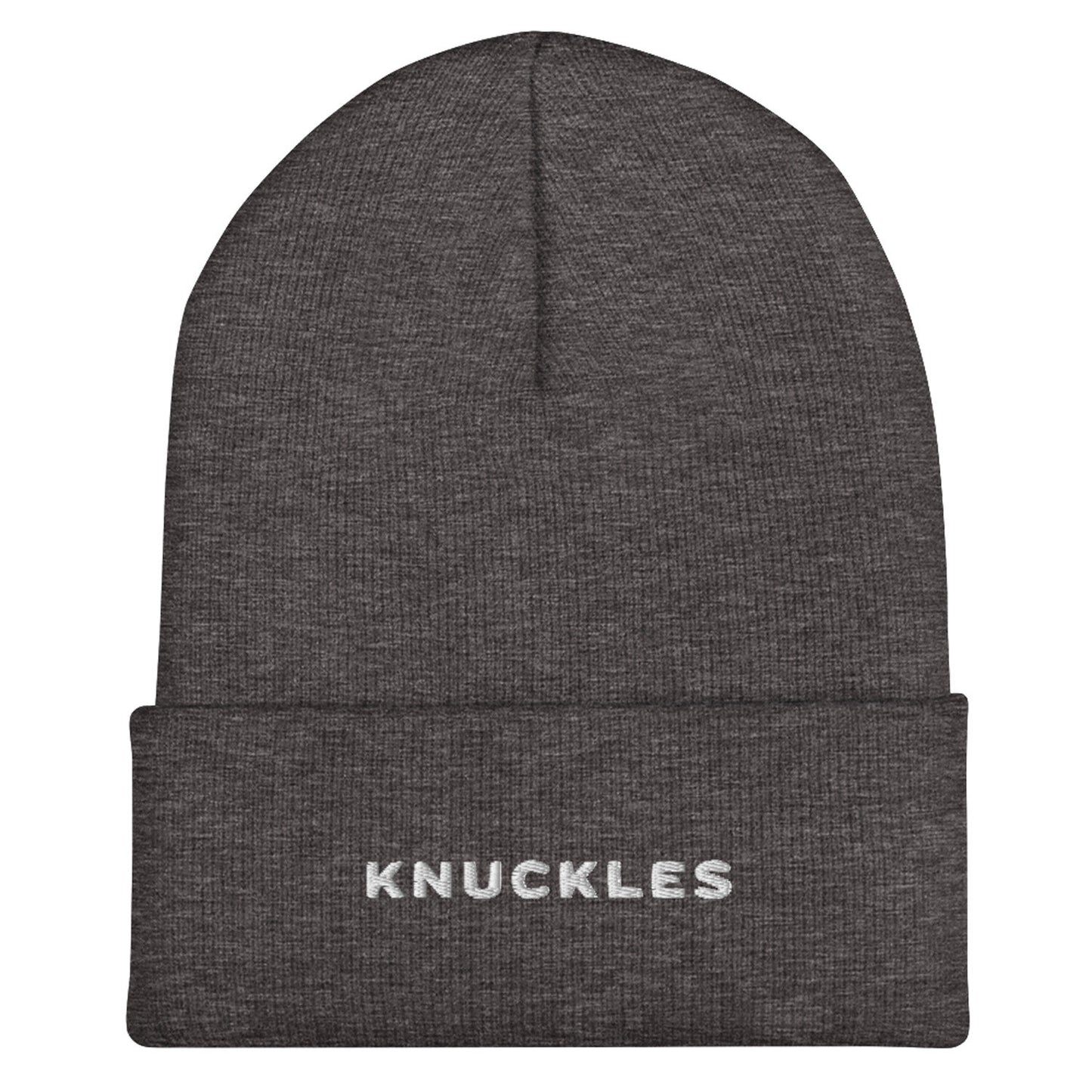 Knuckles Embroidered Monogram Logo Cuffed Toque, Charcoal