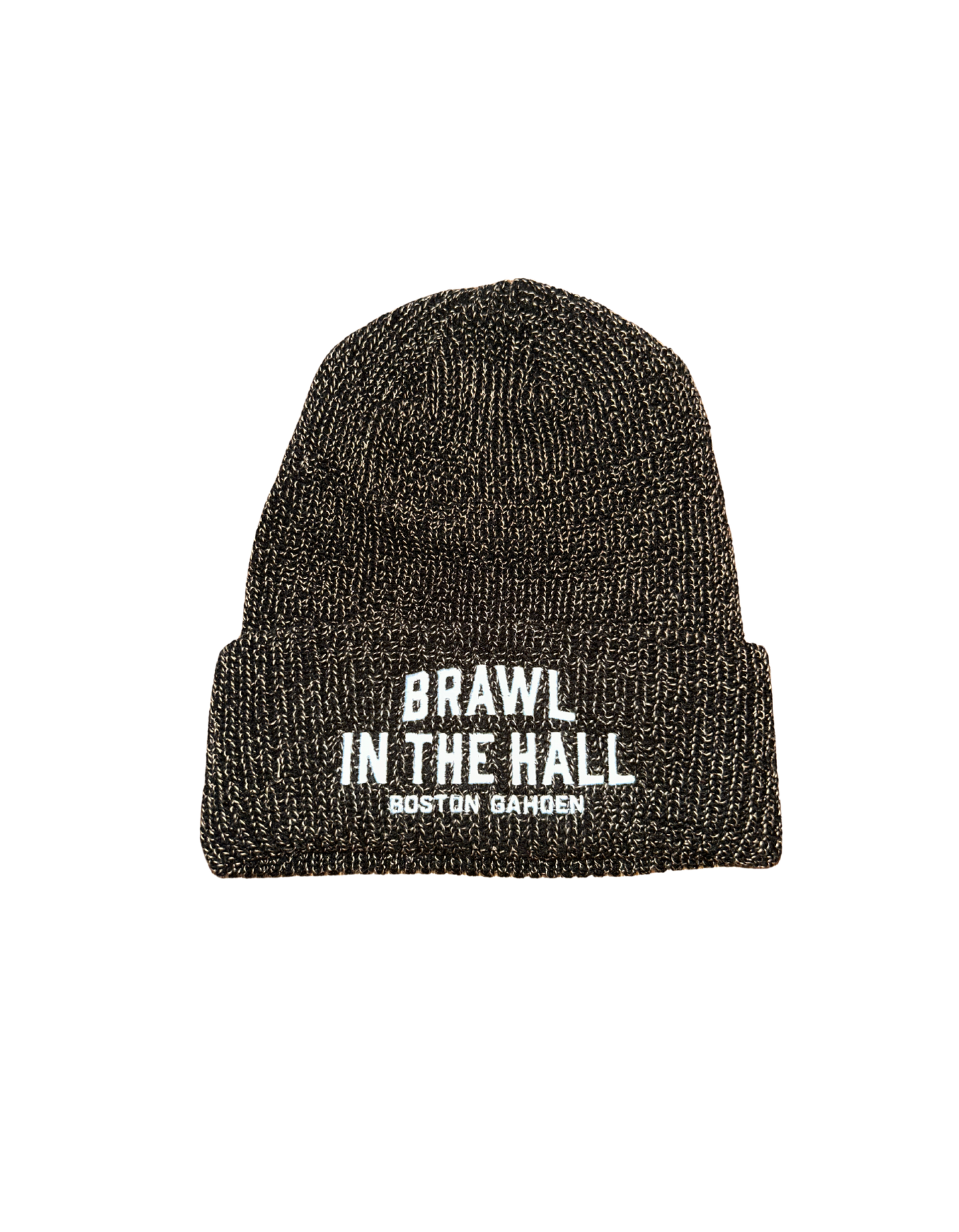 Brawl In The Hall Embroidered Cuffed Toque, Black/Tan