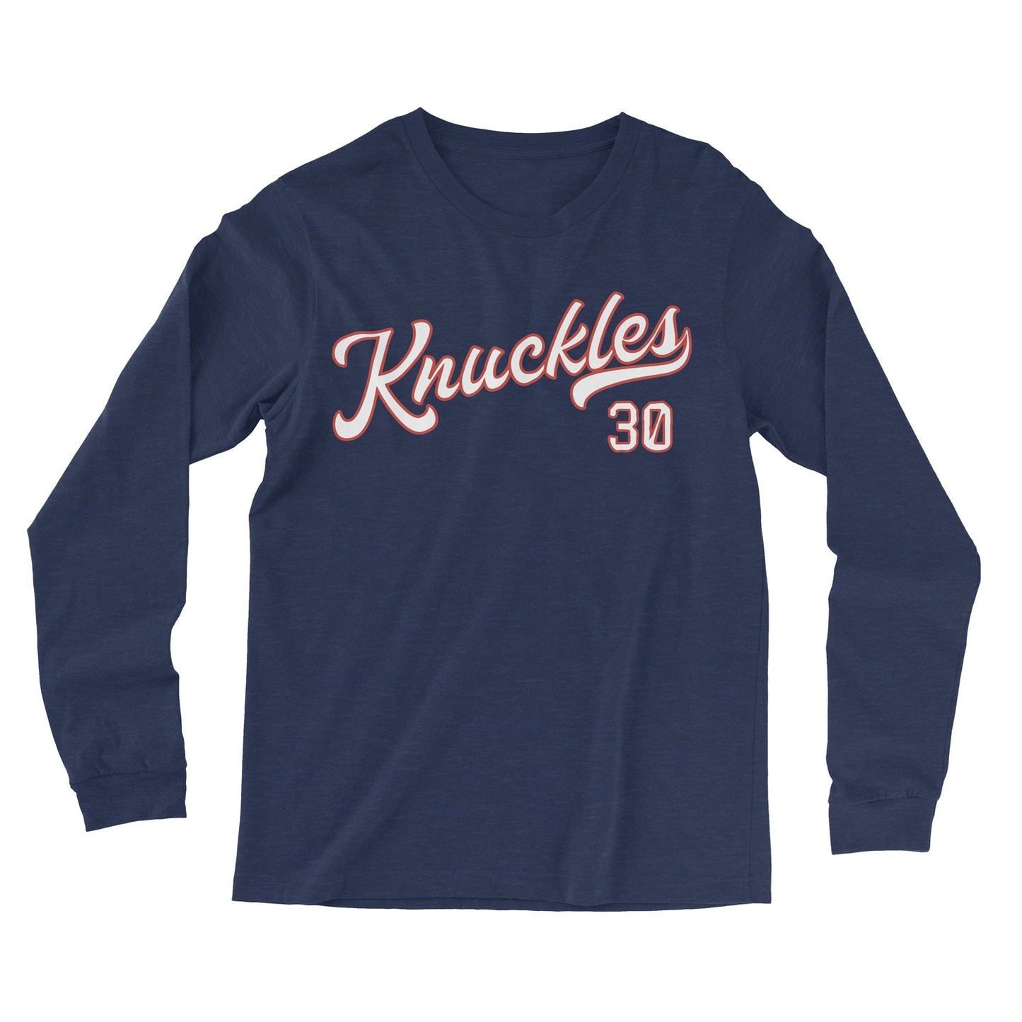 Knuckles 30 Unisex Long Sleeve Tshirt, Heather Navy