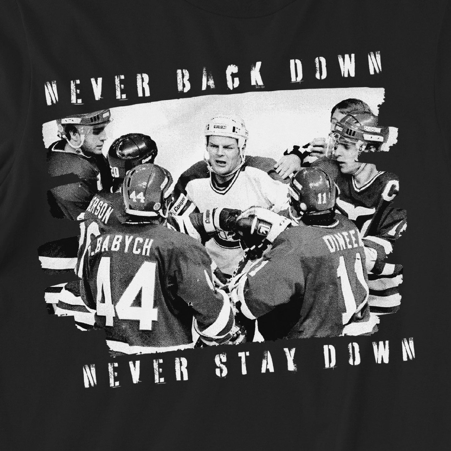 Never Back Down Unisex Long Sleeve Tshirt, Black, Autograph Option