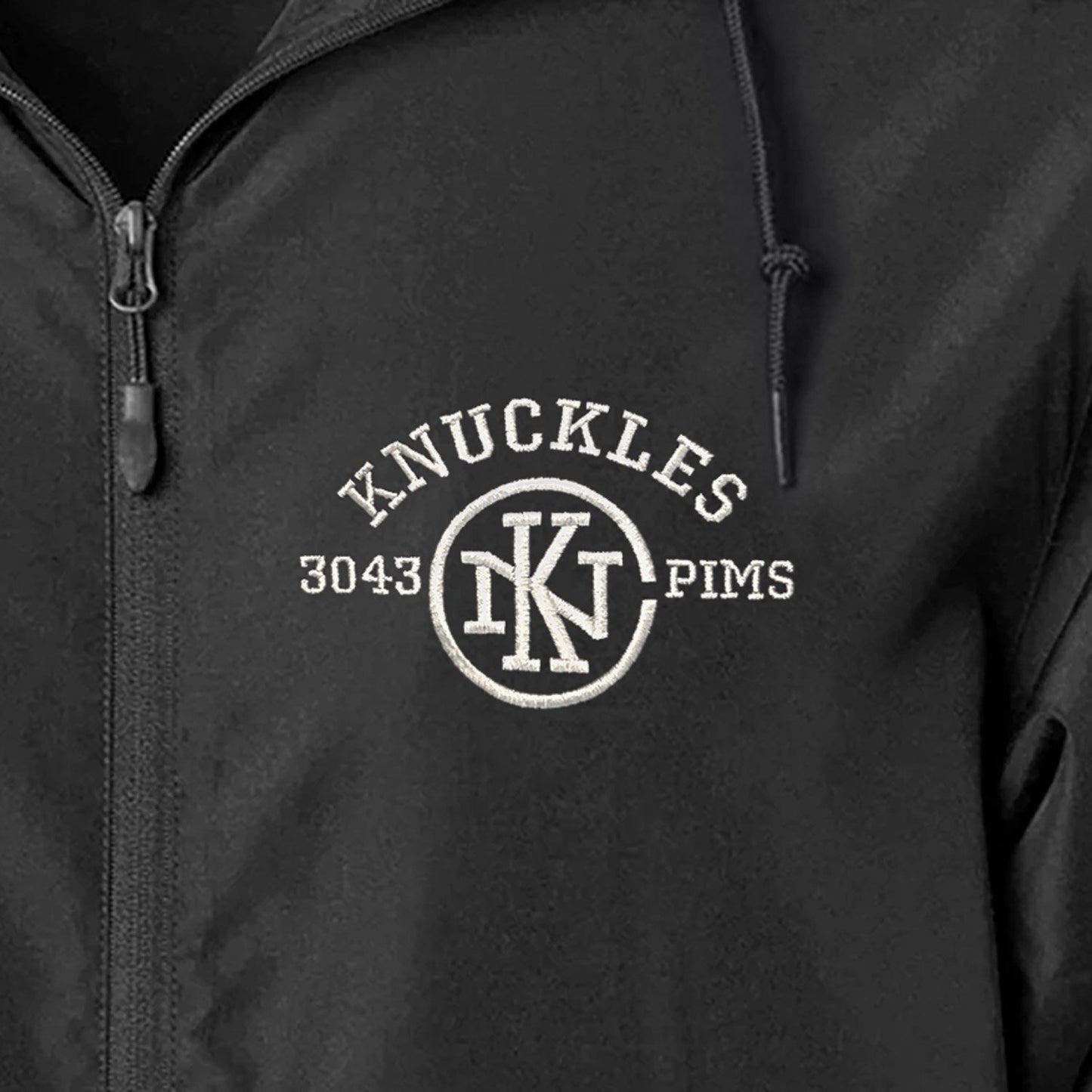 Knuckles Brand Lightweight Windbreaker, Black