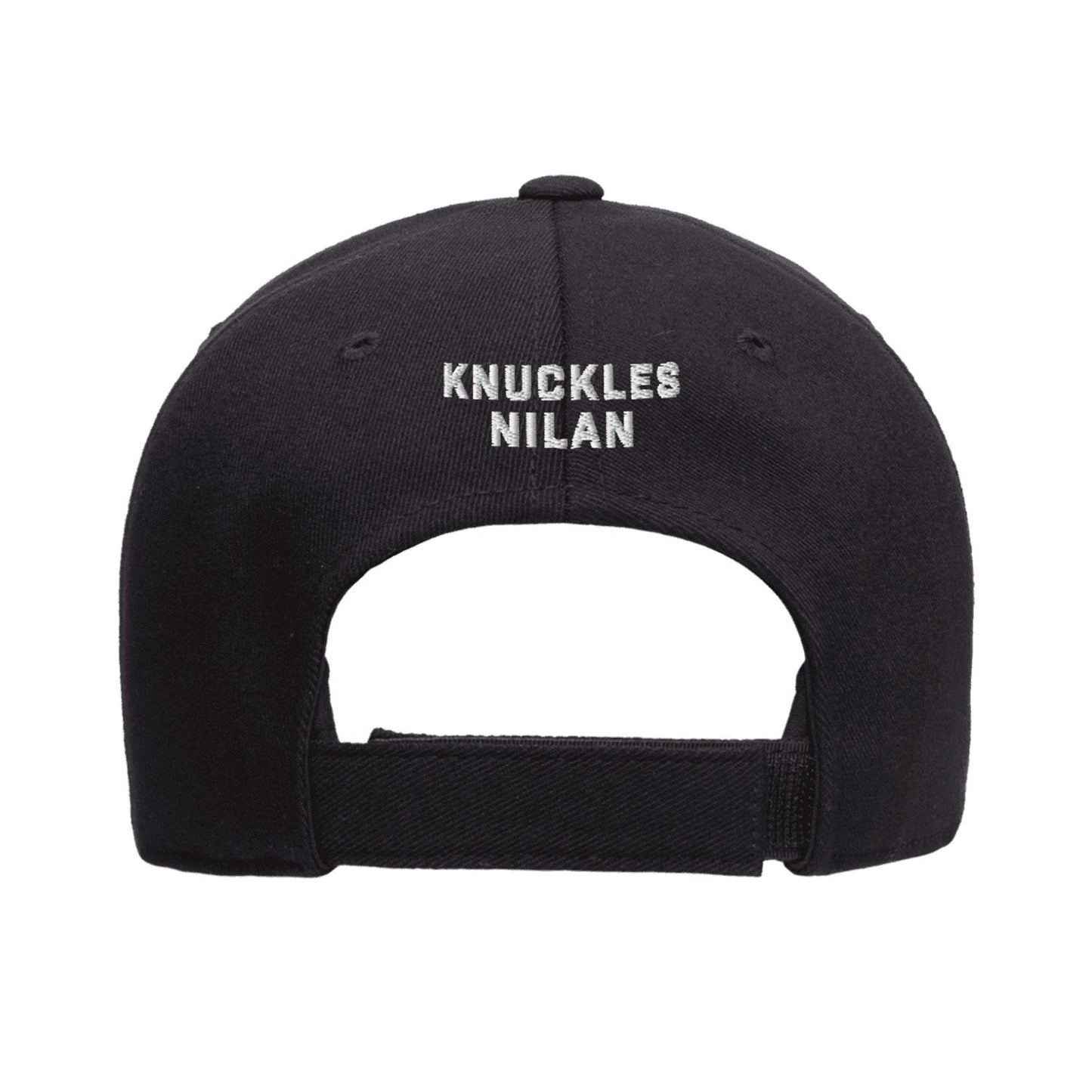 Knuckles Nilan Chunky Monogram Logo Cap in Black, Adjustable