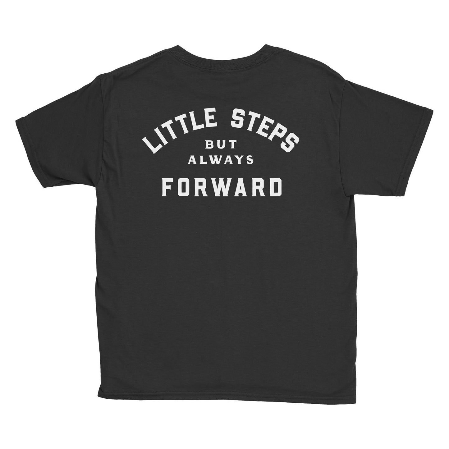 "Little Steps."..Unisex Youth Short Sleeve TShirt, Black