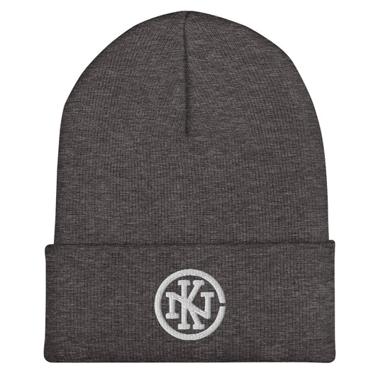 Knuckles Embroidered Monogram Logo Cuffed Toque, Charcoal