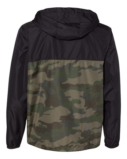 Knuckles Brand Lightweight Windbreaker, Black/Forest Camo