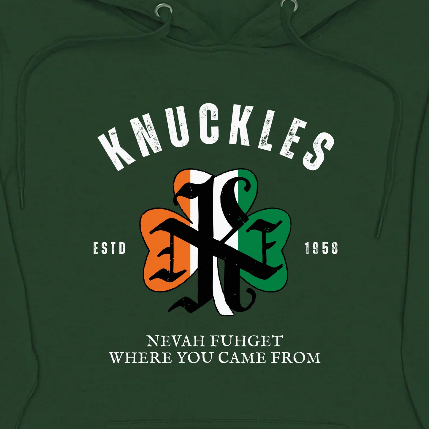 Knuckles Irish Hooded Sweatshirt, Forest Green