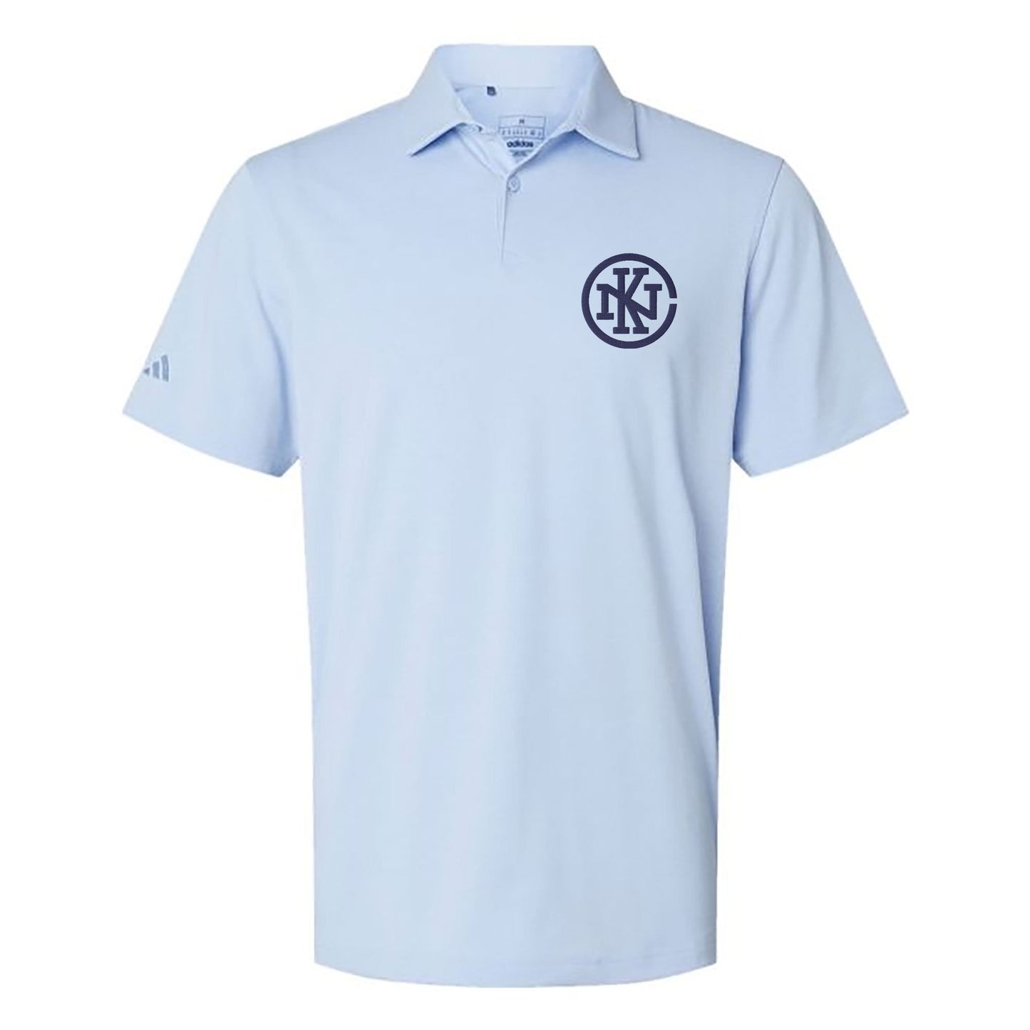 Knuckles Monogram Logo Adidas Golf Shirt, Blue Dawn