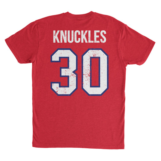 Knuckles 30 Jersey Tshirt, vintage red