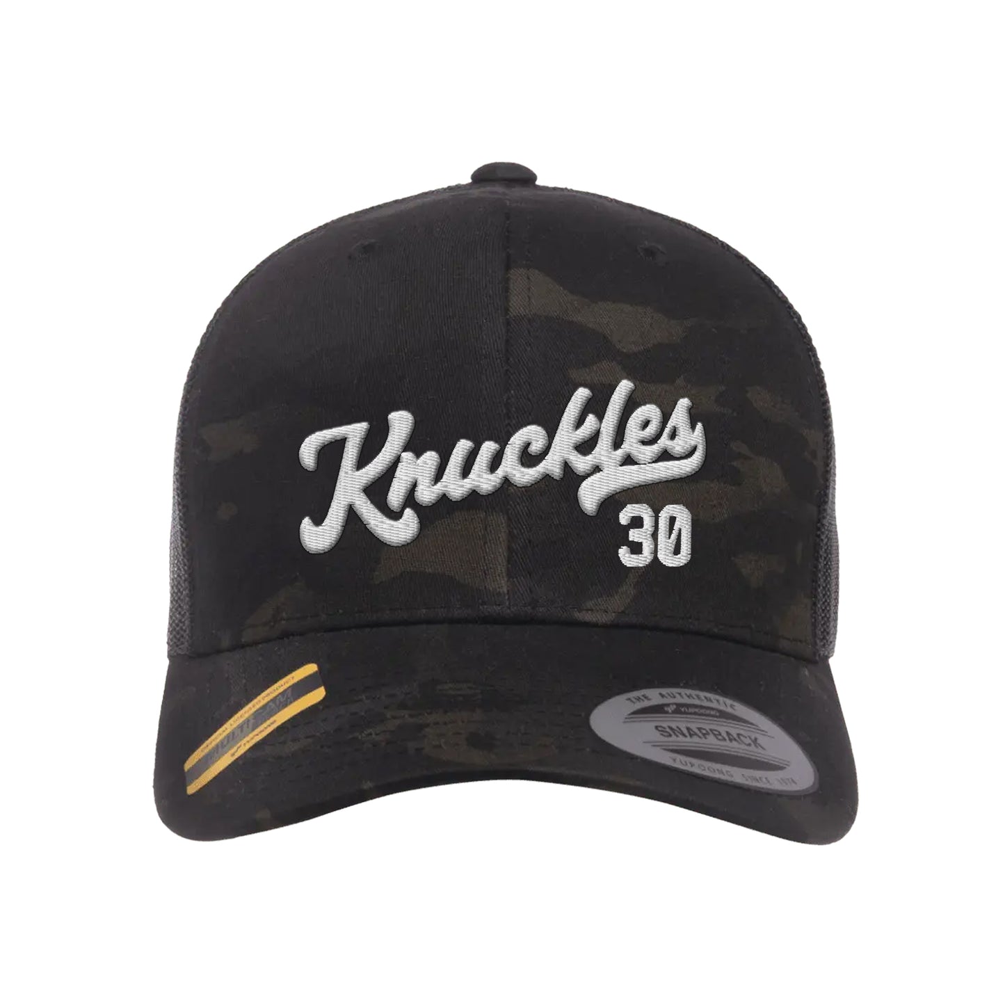 Knuckles 30 Logo, Mesh-Back Trucker Hat, Multi-Camo