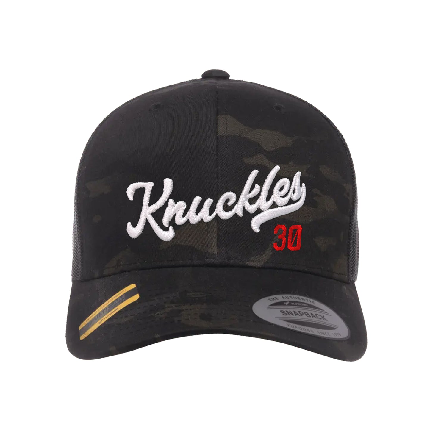 Knuckles 30 Logo, Mesh-Back Trucker Hat, Multi-Camo