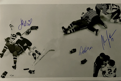 18" x 12" Limited Edition Autographed Print-JOHN WINSINK, TERRY O'REILLY & STAN JONATHAN